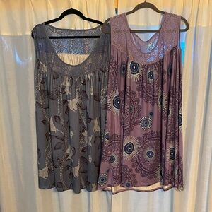 Floral Lace Women Nightgowns - Gray and Purple